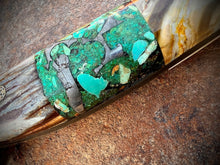 Load image into Gallery viewer, Mammoth Tusk, Mammoth Tooth, Meteorite and Turquoise Inlay with Fish Hooks and Harley-Davidson Chain