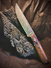 Load image into Gallery viewer, Fossilized Mammoth and Harley-Davidson Chain Canister Damascus
