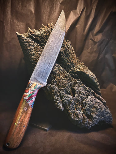 Fossilized Mammoth and Harley-Davidson Chain Canister Damascus