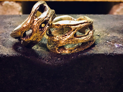 Wandering Wizzard Casted Cholla Wedding Rings