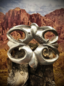 Double Heart Sand Sand Cast Cuff
