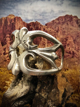 Load image into Gallery viewer, Double Heart Sand Sand Cast Cuff